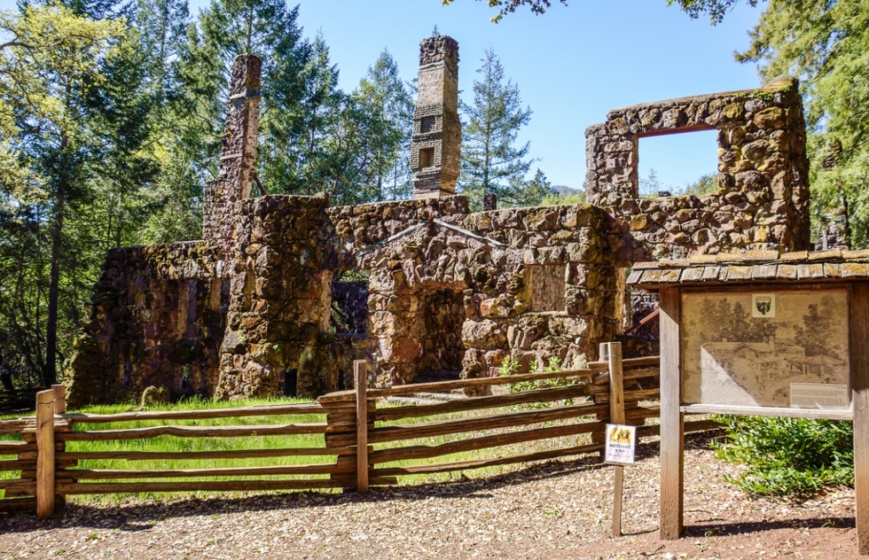 Best state parks in California: ruins of Wolf House at Jack London State Historic Park in Glen Ellen