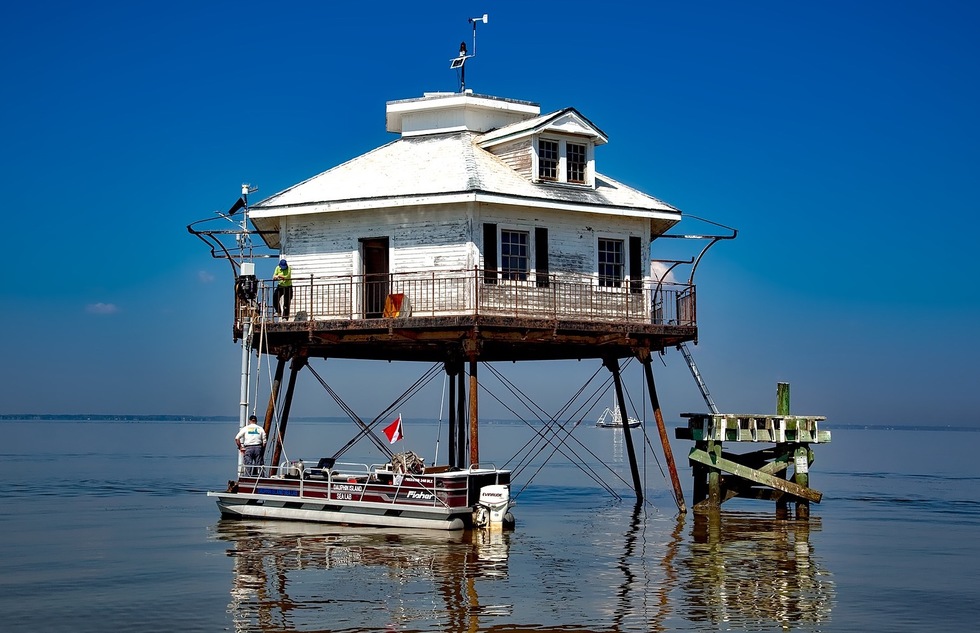 Middle Bay Lighthouse in Alabama's Mobile Bay